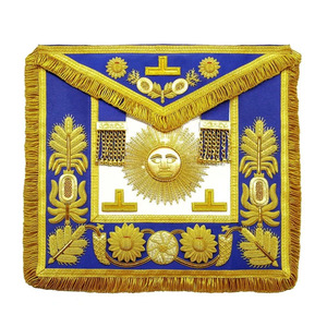 Tablier de chapitre de l'arche royale, style classique, brodé à la main, fil de bullion doré et argenté, haute qualité - Product Image 4