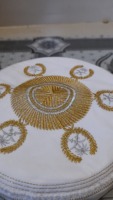 Chapeau de prière musulman Kufi pour hommes - Bonnet Ramadan à impression numérique, ajustement réglable, broderie personnalisable, 100% coton