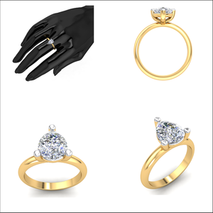 Bague design classique en or 18 carats pour femme avec 2.01Cts VS Clarity Lab Grown Diamond EF Color Jewelry - Product Image 2