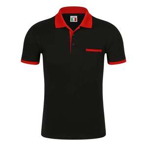 T-shirt de golf à manches courtes grande taille pour hommes 100% tissu tricoté en coton séchage rapide anti-boulochage respirant écologique Logo personnalisé - Product Image 5