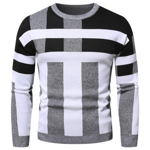 Pull en laine mélangée pour homme, tendance, confortable, coupe ajustée, pull en tricot doux en coton - Product Image 1