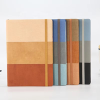 Carnet A5 personnalisé haut de gamme à couverture rigide, papier lisse de haute qualité, texture douce au toucher, reliure thermique en cuir tricolore