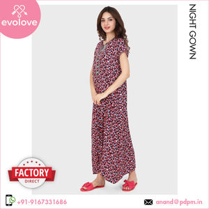 ชุดราตรีผ้าเรยอนคอกลมสำหรับผู้หญิงชุดนอนยาวสำหรับใช้ในบ้าน100% สีฟ้าตัวแทนจำหน่ายที่มีชื่อเสียง - Product Image 2