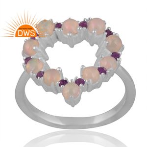 New Design Sterling <b>Silver</b> Natural Ethiopian <b>Opal</b> & Amethyst <b>Ring</b> Custom Jewelry For Women Gift For Her - Product Image 1