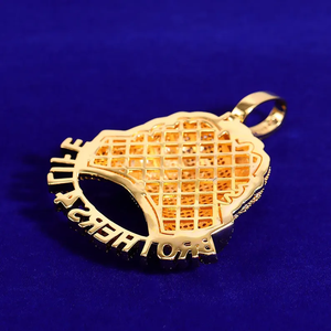 Pendentif Iced Out Brothers 4 Life Bijoux style amitié hip-hop doré pour homme - Product Image 4