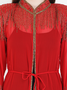 Envío gratuito en todo el mundo elegante islámico de lujo Abaya de primera calidad cómodo fiesta boda Jilbab vestidos casuales para las mujeres - Product Image 3