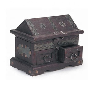 High Quality Wooden Treasure <b>Chest</b> Jewelry Box Indian Handicraft Decorative Locking <b>Storage</b> Rings <b>Wood</b> Craft Gift Item Home - Product Image 4