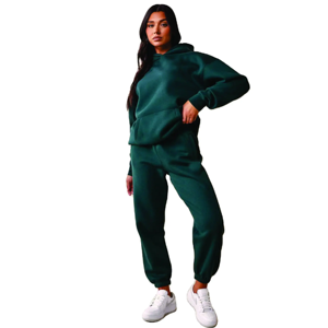 Elegante y de moda de calidad premium Panel en blanco trabajado de gran tamaño 2 uds pantalón acampanado sudadera para mujer chándal de bajo precio - Product Image 2