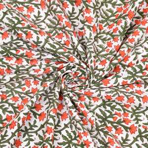 Pur coton Rajasthani main bloc imprimé nappe rouge vert Jaal motif Rectangle lin pour hôtels marque utilisation - Product Image 2