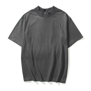 Haute qualité 100% coton porter chemise à manches courtes imprimé bouffant mode américaine Hip Hop hommes T-shirt coupe ample - Product Image 3