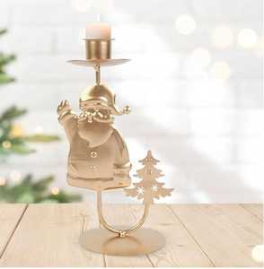 Portavelas de Metal chapado en oro decorativo cónico, soporte de Año Nuevo de granja para candelabro de Navidad, muñeco de nieve, decoración del hogar - Product Image 4