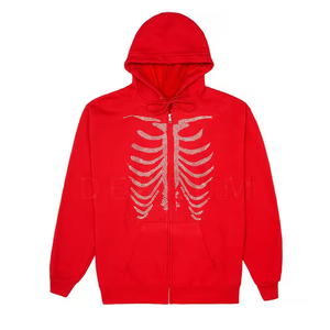 Sudadera con Capucha de Moda para Hombre, Invierno, con Pedrería, Logotipo Personalizado Impreso, Algodón Terry, Color Sólido, Diseño Transpirable, Alta Calidad - Product Image 3