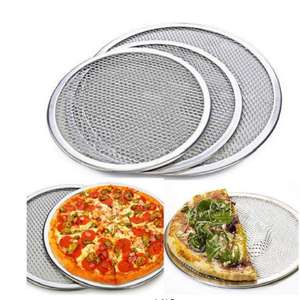 Plateau rond en aluminium pour pizza avec impression de logo personnalisée, de 6 à 18 pouces, grille de cuisson, vente de tapis en maille pour pizza, plaque à pizza en filet pour four - Product Image 2