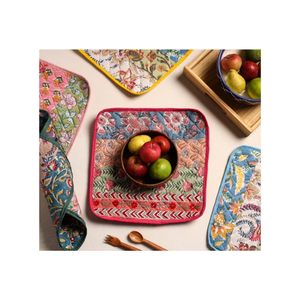 แผ่นรองกันความร้อนผ้าคอตตอนปักลายผ้าทนความร้อนสำหรับห้องครัว100% อย่างยั่งยืน - Product Image 5