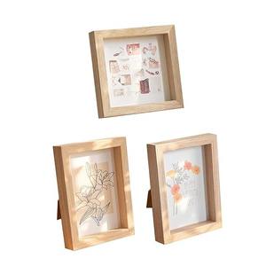 Cadre photo en bois fait main, écologique, léger, design en incrustation d'os, installation sur table, affichage personnalisé de photos - Product Image 4