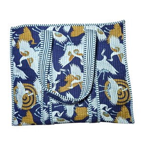 100% Indian Handblock Printed Eco-Friendly Shoulder <b>Tote</b> <b>Bag</b> for Women Swan Printed 100% Cotton Material - Product Image 1