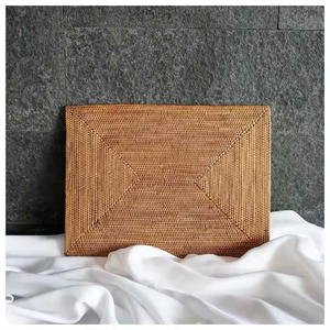 Top Design Rond Brodé Tapis Tissé Seagrass & Rotin Fleur & Feuilles Napperon En Gros Prêt à Expédier pour Prix Très Pas Cher - Product Image 2