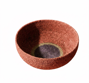 Juego de tazones de mimbre tejidos a mano, estilo bohemio, con borde bicolor, redondos, apilables, para decoración de la mesa de comedor del hogar. - Product Image 6