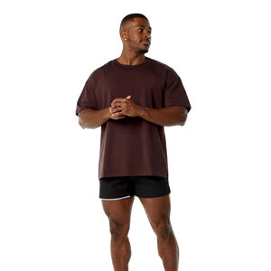 Qualité supérieure 100% coton hommes respirant coupe surdimensionnée T-Shirt Logo personnalisé impression solide couleur personnalisée longue sonnerie de Style d'été - Product Image 4