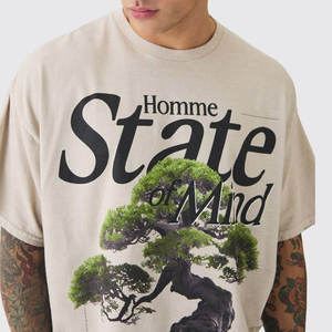 Meilleure vente T-shirt respirant imprimé de logo personnalisé pour hommes avec ensembles courts lourds quantité minimale de commande bas grande taille pour l'été - Product Image 6