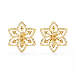 Boucles d'oreilles en or 18 carats brillantes avec diamant de laboratoire, boucles d'oreilles de qualité supérieure - Product Image 6