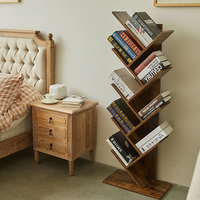Vente chaude-Bibliothèque d'arbre en bois, bibliothèque d'arbre sur pied dans le salon/la maison/le bureau, étagère de rangement en bois