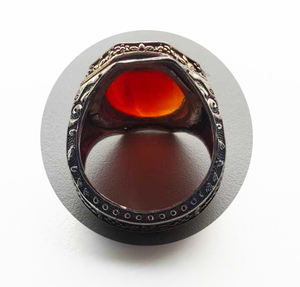 Anillo de Boda Clásico de Lujo Profesional para Hombre, Plata de Ley 925, Corte Ovalado, Ágata Yemení, Chapado en Rodio, Venta Directa al por Mayor para Fiestas - Product Image 2