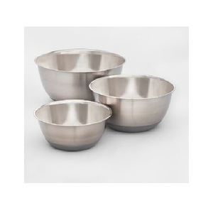 Juego de tazones ligeros de acero inoxidable, duraderos y multiusos para preparar, servir, mezclar, cocinar y almacenar alimentos para chefs. - Product Image 6