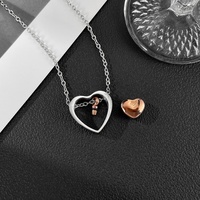 Collier urne funéraire en forme de cœur, pendentif souvenir pour cendres, bijou pour femme, cadeau de commémoration et de condoléances