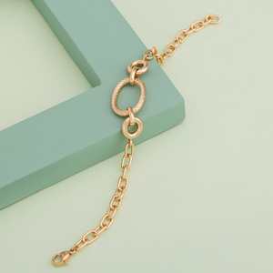 Trendy Geometric Charm <b>Bracelet</b> 189320 Zinc Alloy <b>Copper</b> Stainless Steel Alloy Featuring Zircon Diamond Number Pattern Religious - Product Image 1