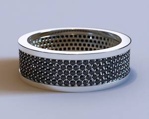 แหวนประดับเพชรสีขาวทอง14K ที่ไม่เหมือนใครสำหรับผู้ชายแหวนประดับเพชรระยิบระยับสีดำสำหรับวันครบรอบแต่งงาน - Product Image 1