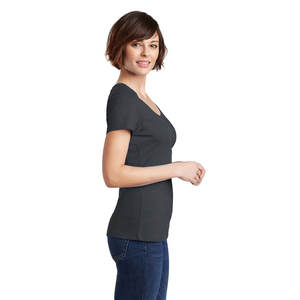 Camiseta transpirable para mujer, camiseta informal de manga corta con cuello redondo de verano - Product Image 3