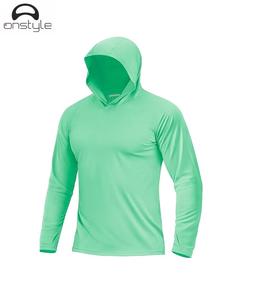 Sudadera con capucha de pesca de manga larga personalizada para hombre, 220 gramos, patrón sólido, tejido de poliéster, protección solar para exteriores, camisa en blanco - Product Image 2