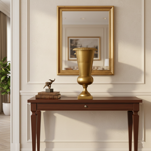 Jarrón Trompeta de Aluminio Cromado, Impresión Personalizada al por Mayor, Hecho a Mano, Duradero, Decoración para el Hogar, Urna/Trofeo de Mesa, Maceta para Eventos - Product Image 1