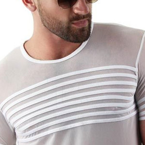 เสื้อยืดตาข่ายผู้ชายปี 2025 มีสินค้าพร้อมส่ง คุณภาพสูง โพลีเอสเตอร์ 100% แห้งเร็ว ระบายอากาศได้ดี แขนสั้น ทรงปกติ ดีไซน์ใหม่ - Product Image 6