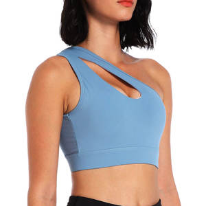 สปอร์ตบราไหล่เดียวเซ็กซี่สำหรับผู้หญิงชุดชั้นในโยคะกันกระแทกขนาดพลัสไซส์สำหรับฟิตเนสออกกำลังกายวิ่งเสื้อโยคะ - Product Image 4