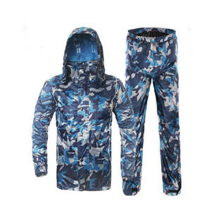 Conjunto de traje de lluvia reflectante impermeable para ropa de trabajo al aire libre unisex con capucha, chaqueta de PVC resistente y pantalones para uso seguro - Product Image 4