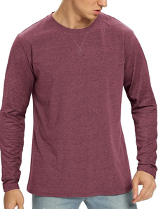 เสื้อยืดแขนยาวผู้ชาย ทรงปกติ ผ้าฝ้าย 100% ระบายอากาศได้ดี เป็นมิตรกับสิ่งแวดล้อม แห้งเร็ว สวมใส่สบาย คอกลม - Product Image 6
