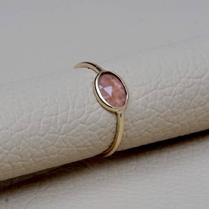 แหวนพลอยธรรมชาติพลอยนิรันดร,แหวนอัญมณีอัญมณีขายส่ง14K สีเหลืองทองง่าม - Product Image 1