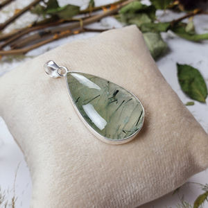 จี้เงินแท้ 925 รูปหยดน้ำประดับพลอยเพรไนต์ |   เครื่องประดับทำมือขายส่งจำนวนมาก - Product Image 5