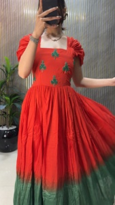 Robe en coton design élégant tissu de qualité supérieure avec broderie de perles robe de fête de mariage et de festival pour femmes en gros - Product Image 2