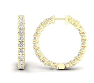 Pendientes de aro de diamantes cultivados en laboratorio redondos hermosos más vendidos para novias o aniversarios y glamour diario disponibles para la venta - Product Image 3