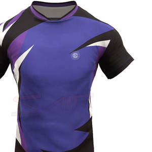 Profesional 100% poliéster Rugby fútbol desgaste cómodo secado rápido manga corta Camisas Pantalones cortos conjunto transpirable raya para - Product Image 5
