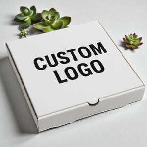 Caja de pizza de papel blanco superventas con logotipo personalizado para embalaje de alimentos para llevar y suministros para fiestas - Product Image 6
