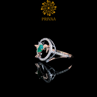 Bague de luxe à motif d'oiseau avec diamants naturels taille brillant 0,36 carat, clarté VS-SI, certifiée IGI, plaquée or rose 14 carats