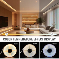 Bande LED COB haute luminosité 5M DC12V 10W/M CRI80 Garantie 3 ans pour caissons lumineux, enseignes 3D et éclairage architectural indirect