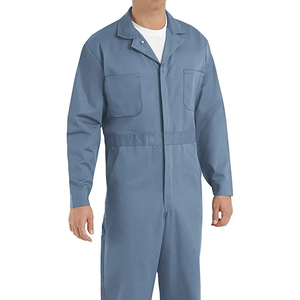 <b>Men's</b> Blue Cotton <b>Work</b> Coverall Dust Proof Full Sleeve Uniform Anti-Wrinkle Breathable Quick Dry Plus Size - Product Image 4