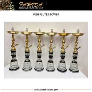 Venta al por mayor de latón de lujo Midi Lemonade Art Top Único Nuevo diseño de latón macizo Shisha Hookah con técnicas de laca - Product Image 3