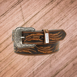 Cinturón de cuero genuino occidental de la más alta calidad con diseño de herramientas talladas a mano Fabricante y mayorista Rabada - Product Image 1