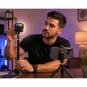 Lampe vidéo LED RVB portable MJ88, pleine couleur, 3000K-7000K, dimmable, mini, avec télécommande pour caméra vidéo - Product Image 4